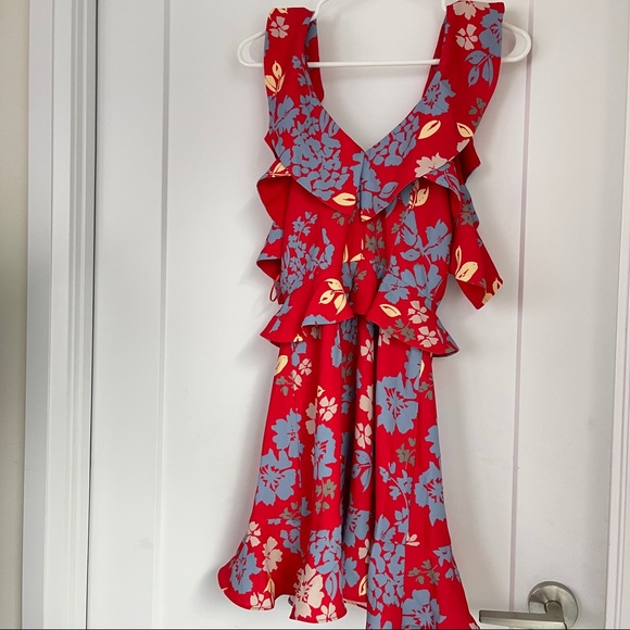 C/Mel Collective - Red Floral Mini Dress - Picture 2 of 8
